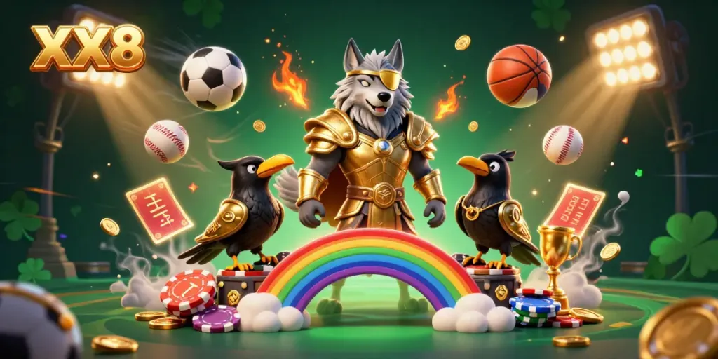 Engage with XX8's Norse-themed casino world featuring Odin and vibrant sports elements.